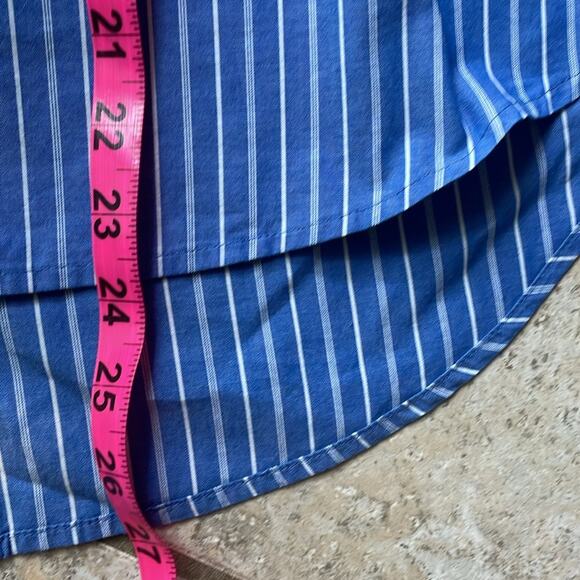 MADEWELL Courier Stripe Button Back Shirt In Midnight Sea - Picture 11 of 13